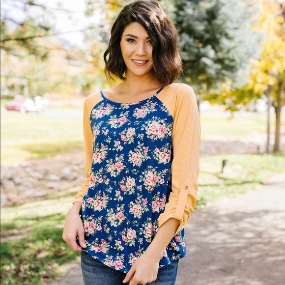 Raglan Floral Long Sleeved Top - Picture 3 of 8
